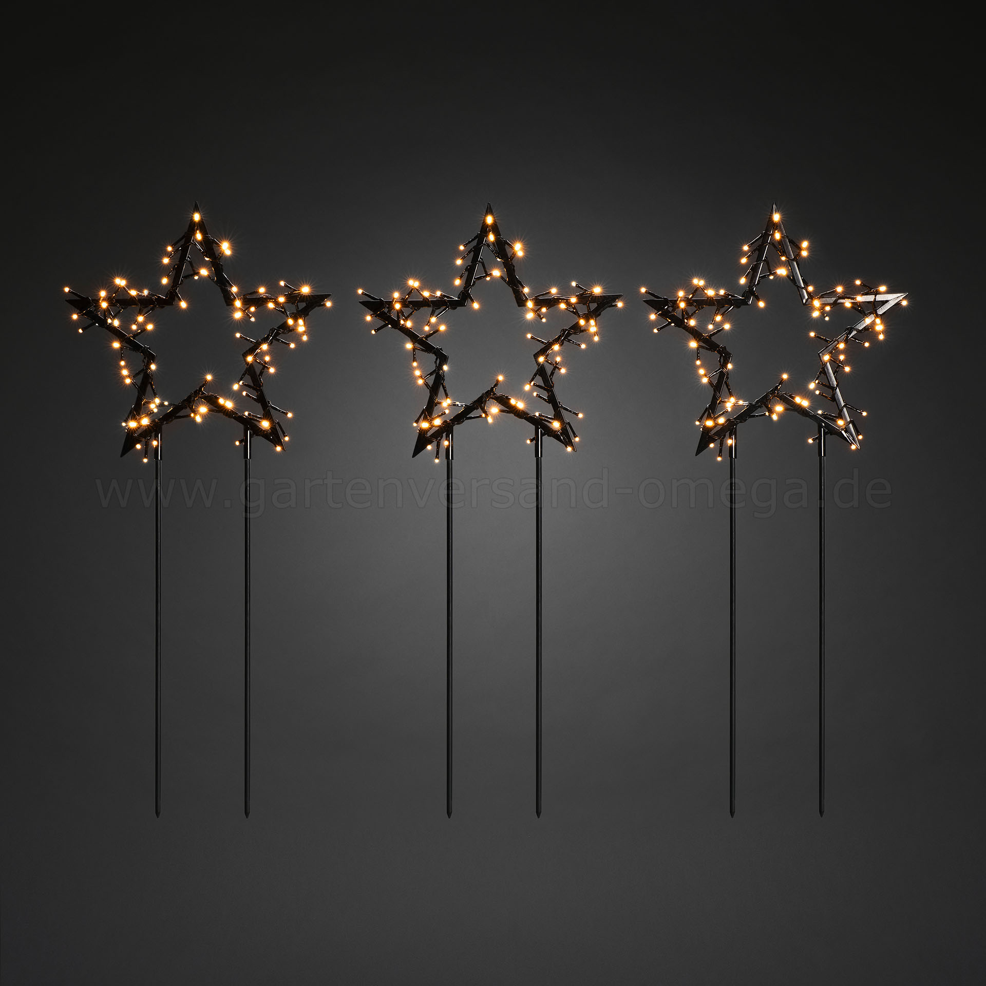 LED-Metallsterne Outdoor 3er Set