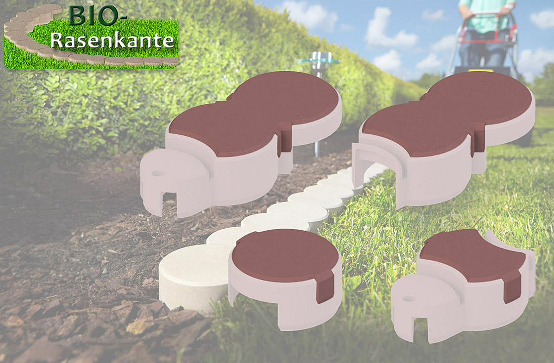 Bio Rasenkante Schneckenbremse Ziegelrot