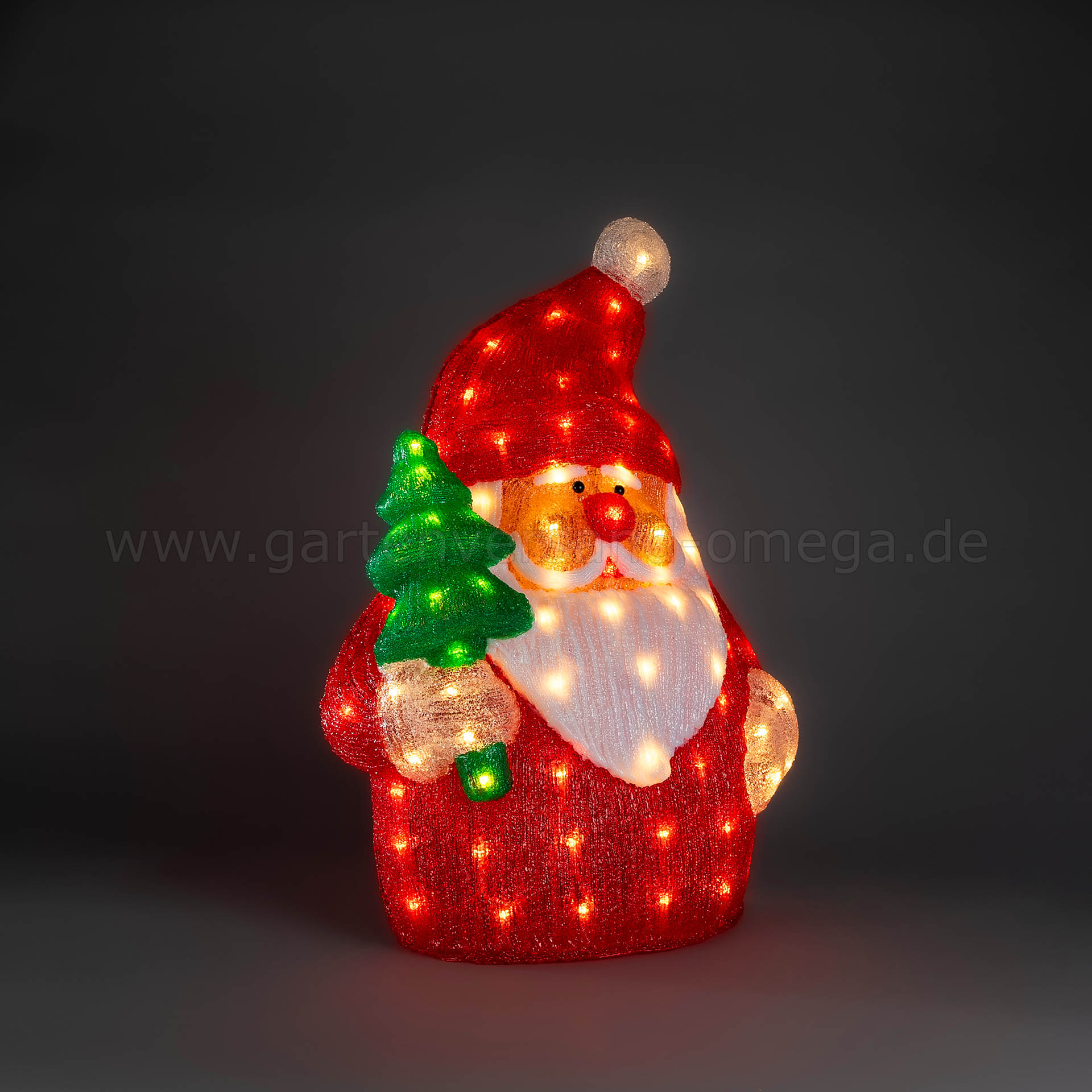 LED Acryl Weihnachtsmann 58cm flach für Außen - Weihnachtsmann Figur Außenbereich