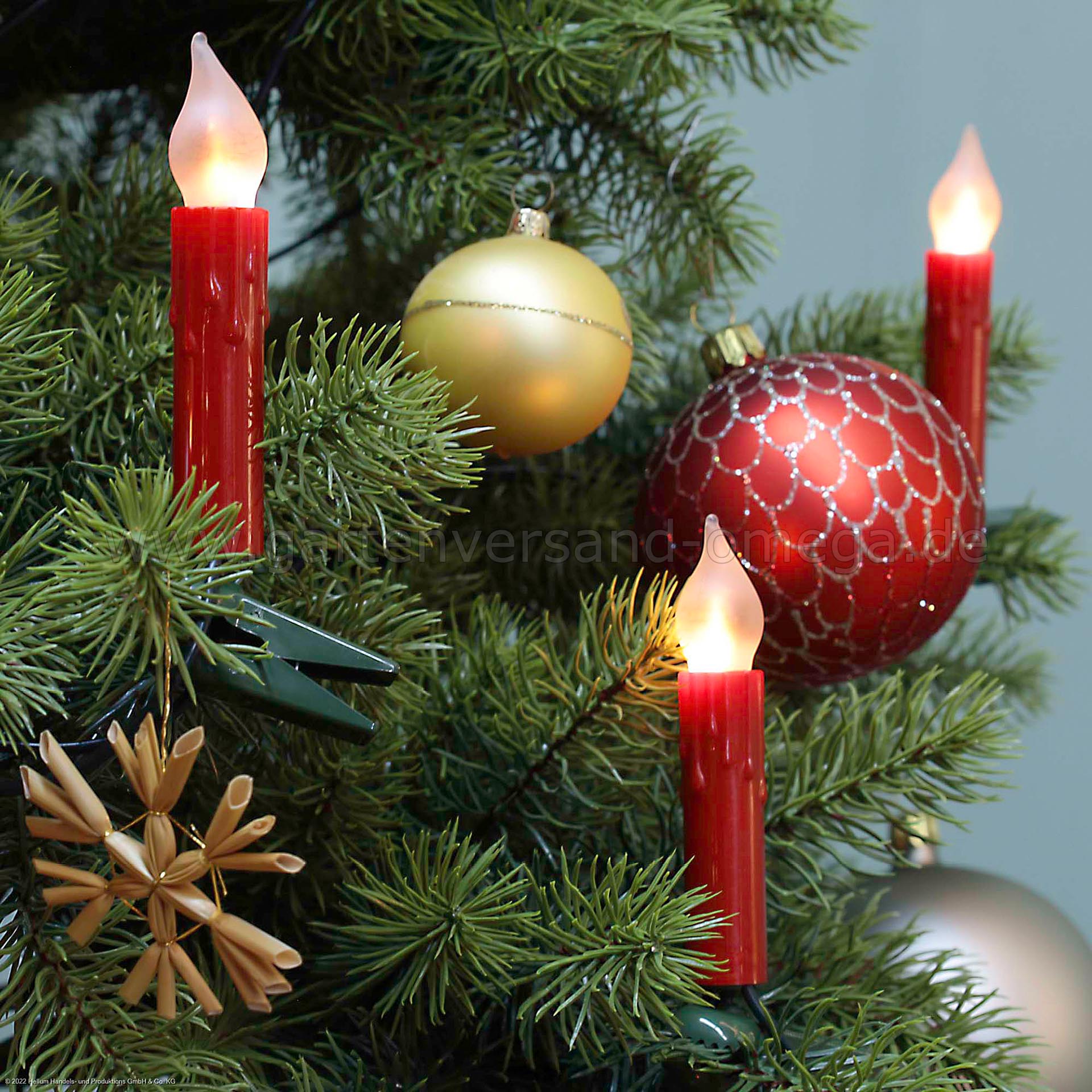 LED Filament Flammenkerzenkette Perlrot