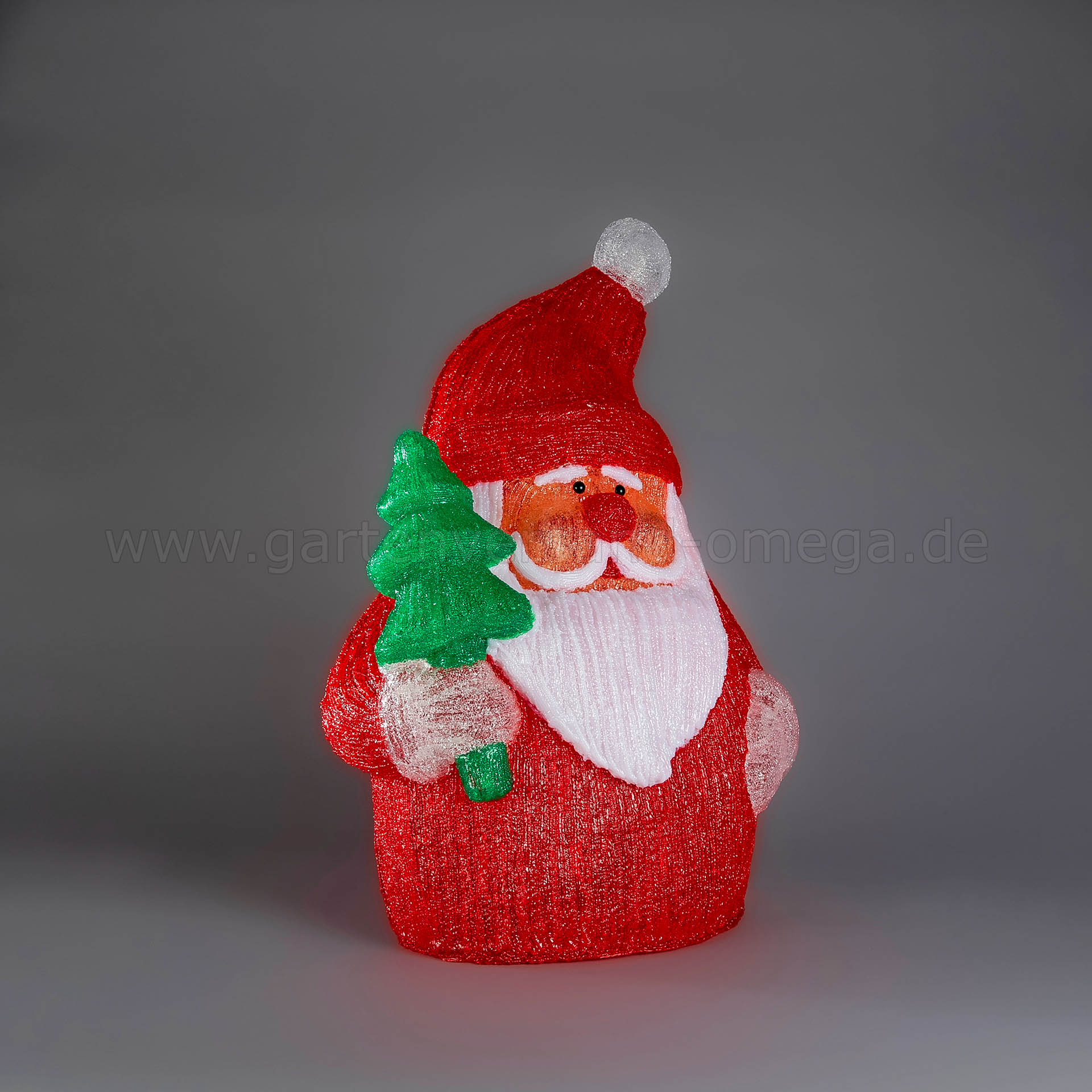 LED Acryl Weihnachtsmann 58cm flach für Außen - Platzsparende Weihnachtsdekoration