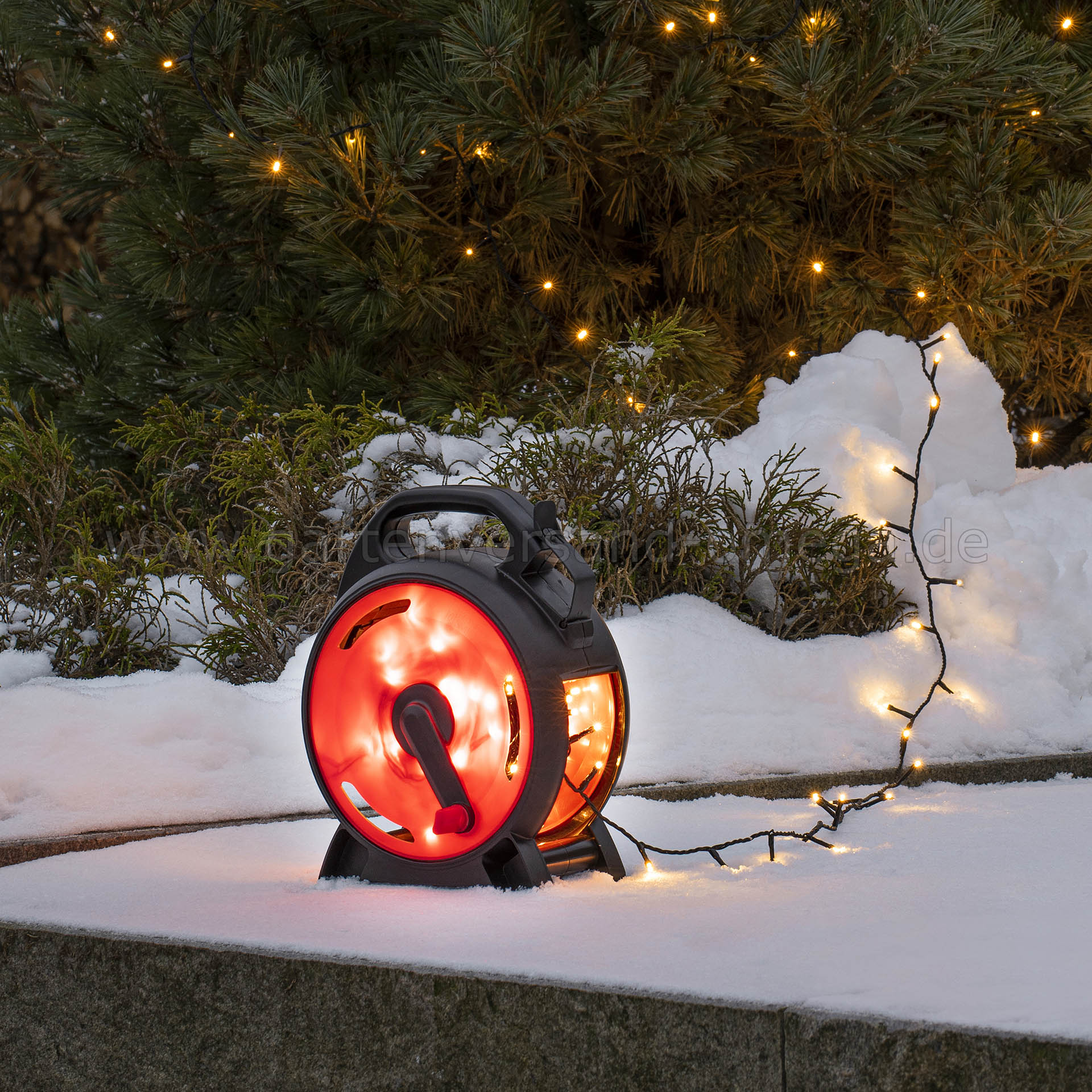 Anwendungsbeispiel LED-Lichterkette mit Kabelaufroller Warm-Weiß
