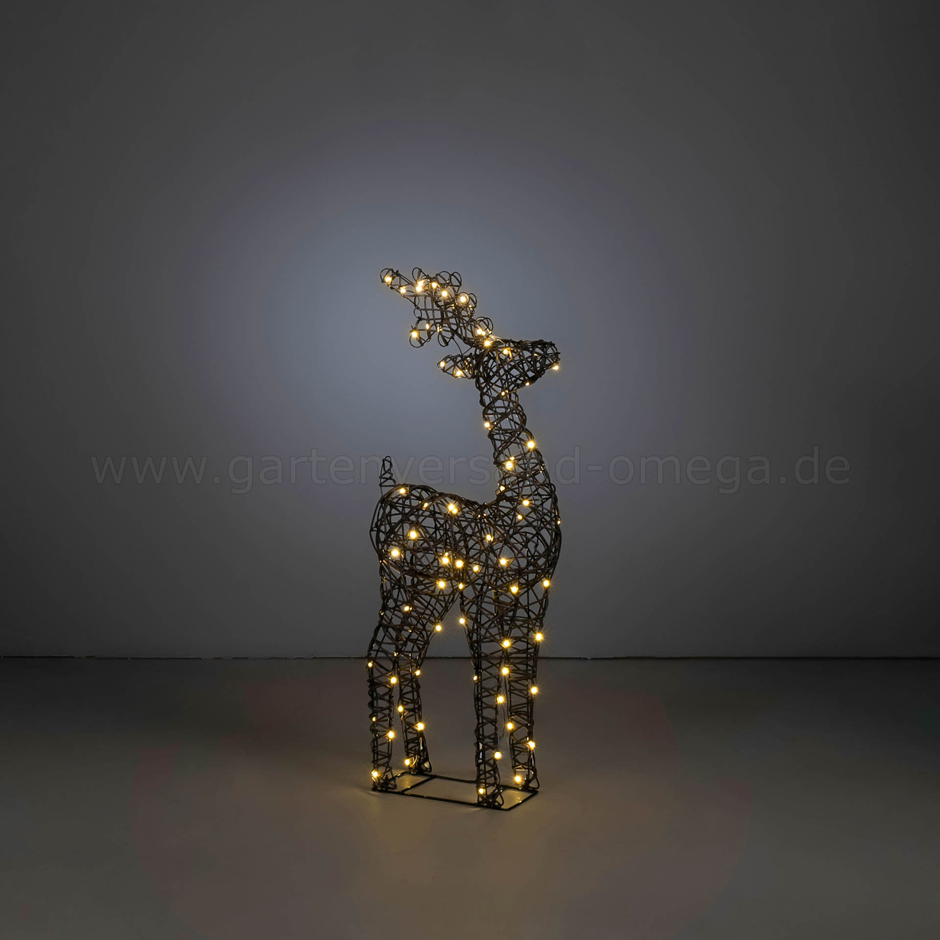 LED Polyrattan Rentier 88cm für Innen und Außen - Rentier beleuchtet