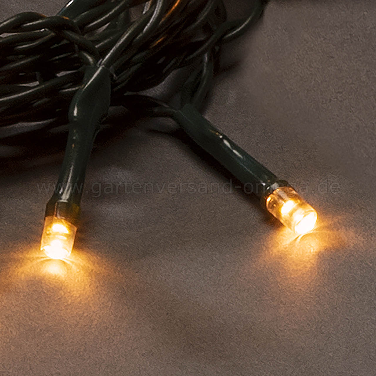 Die Lämpchen im Detail von LED Lichterkette Batteriebetrieben Bernstein