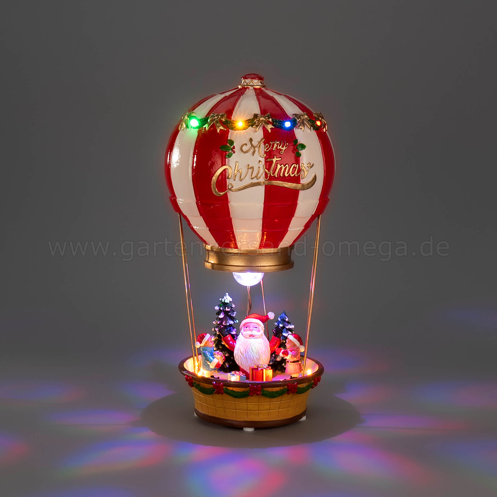 LED Szenerie Heißluftballon mit Weihnachtsmann und Timer - LED Szenerie mit Farbwechsel