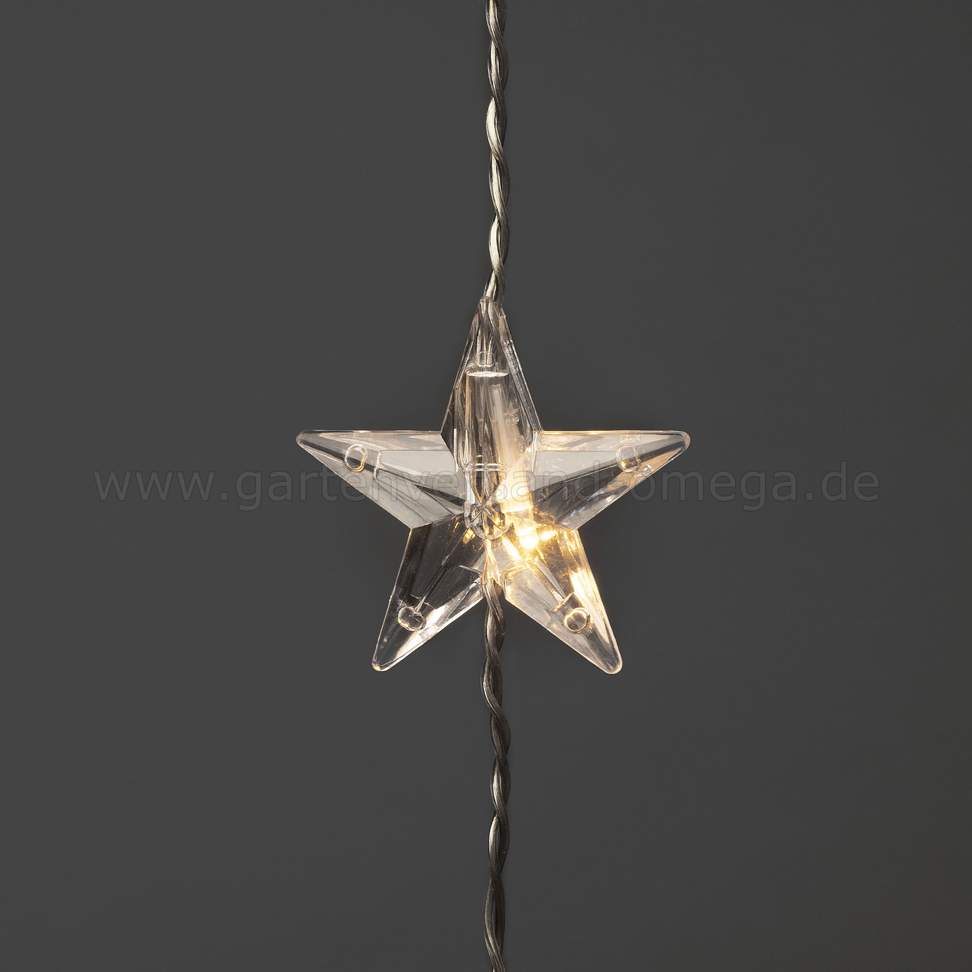 LED Sternen-Lichtervorhang für Fenster Warm-Weiß - Stern im Detail