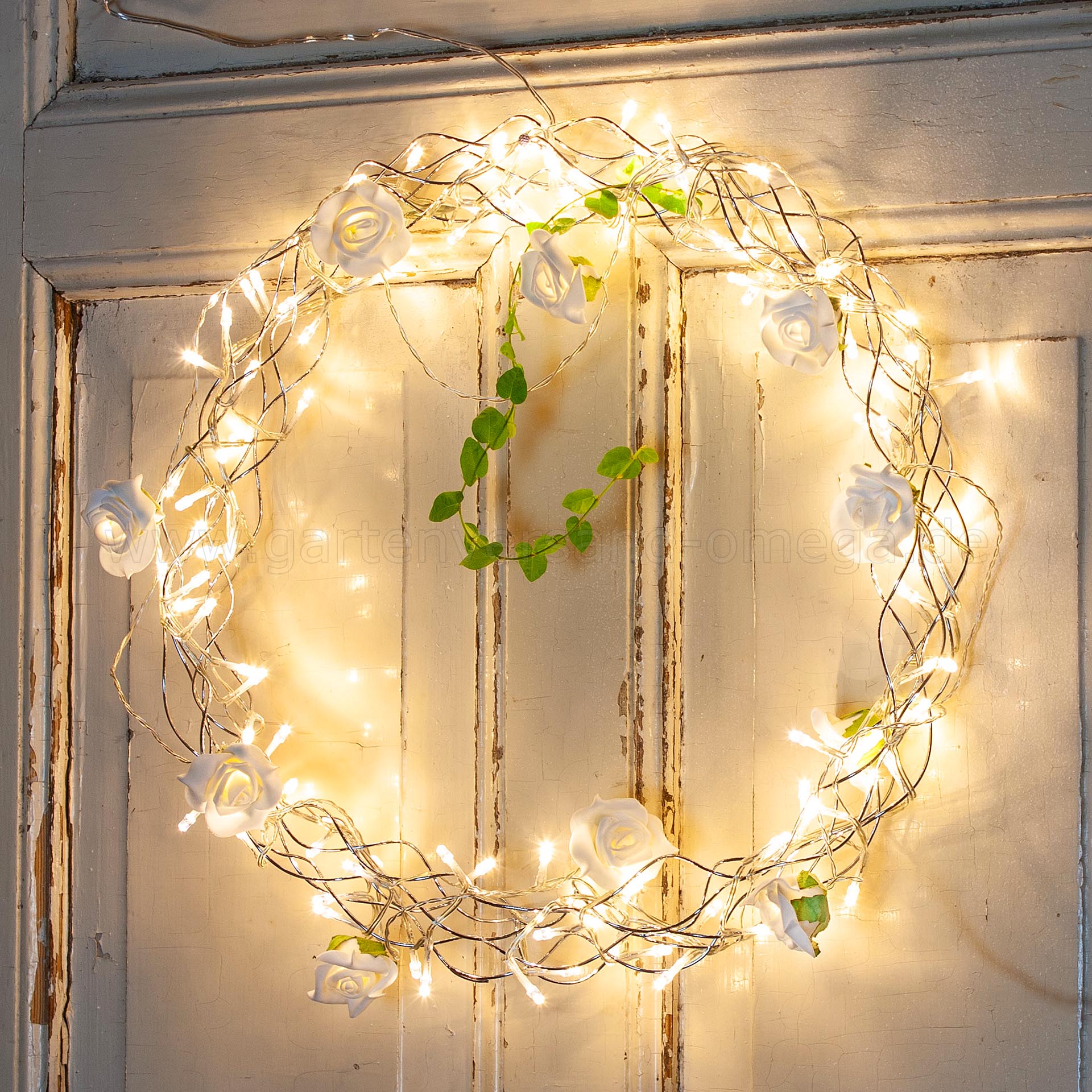 Metallkranz mit LED-Lichterkette 30cm