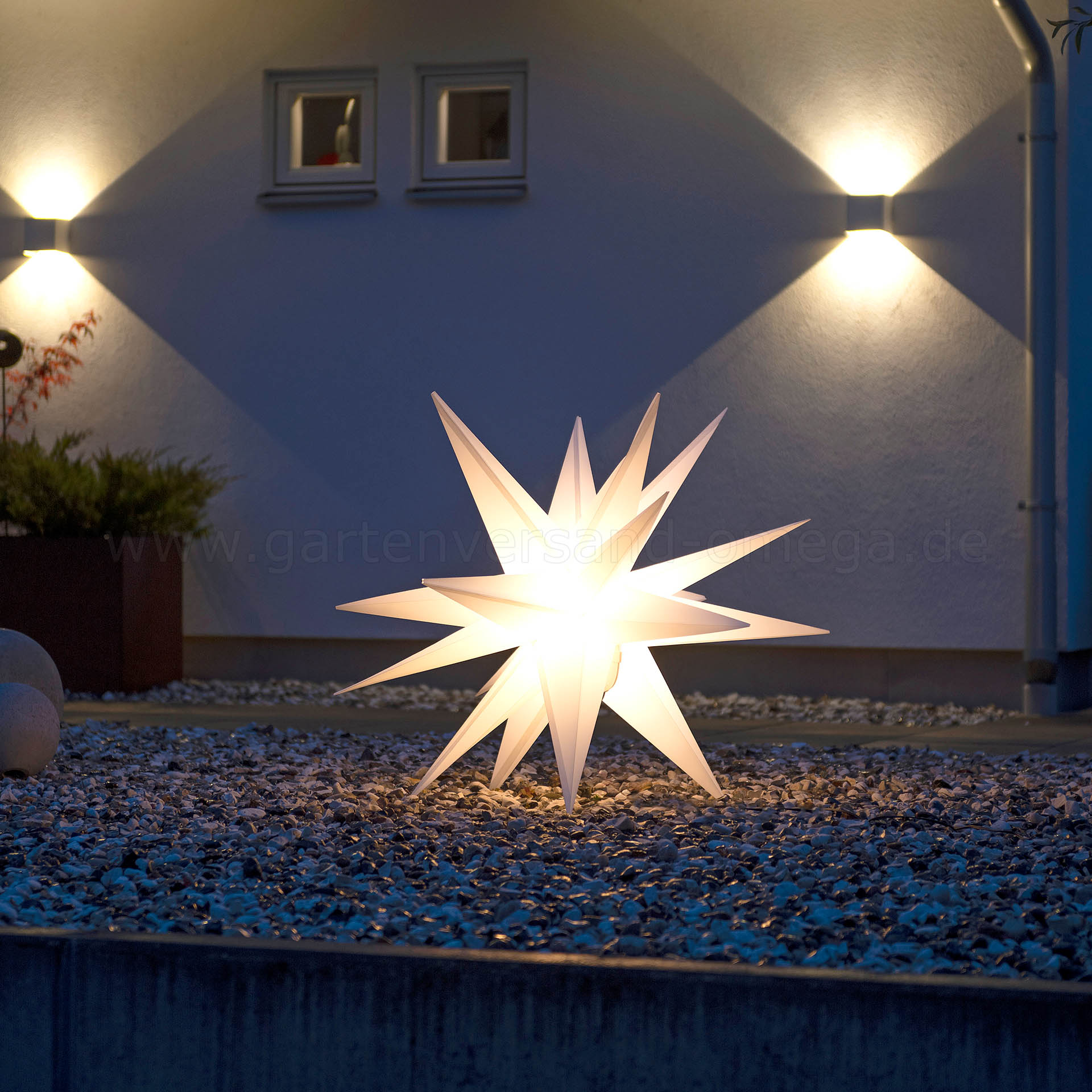Anwendungsbeispiel 3D LED-Kunststoffstern Weiß 100cm