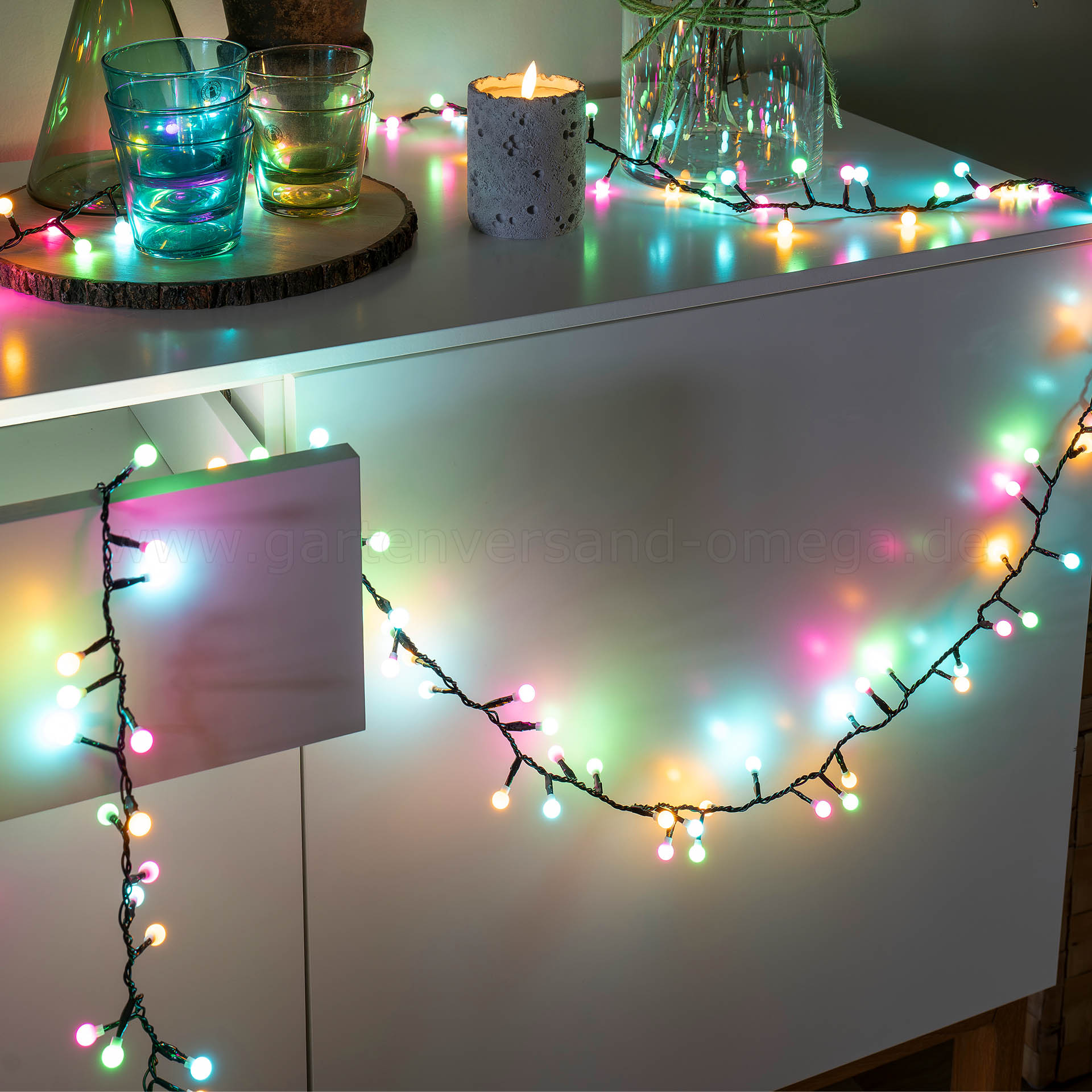 LED Globelichterkette Cluster Pastellfarben - Gestaltungsidee