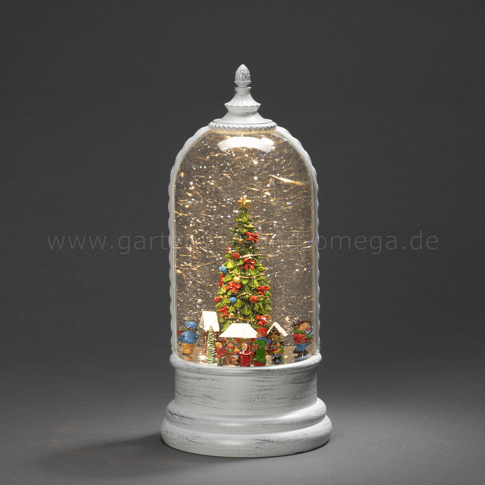 Wassergefüllte LED Kuppellaterne Weihnachtsmarkt in Betrieb