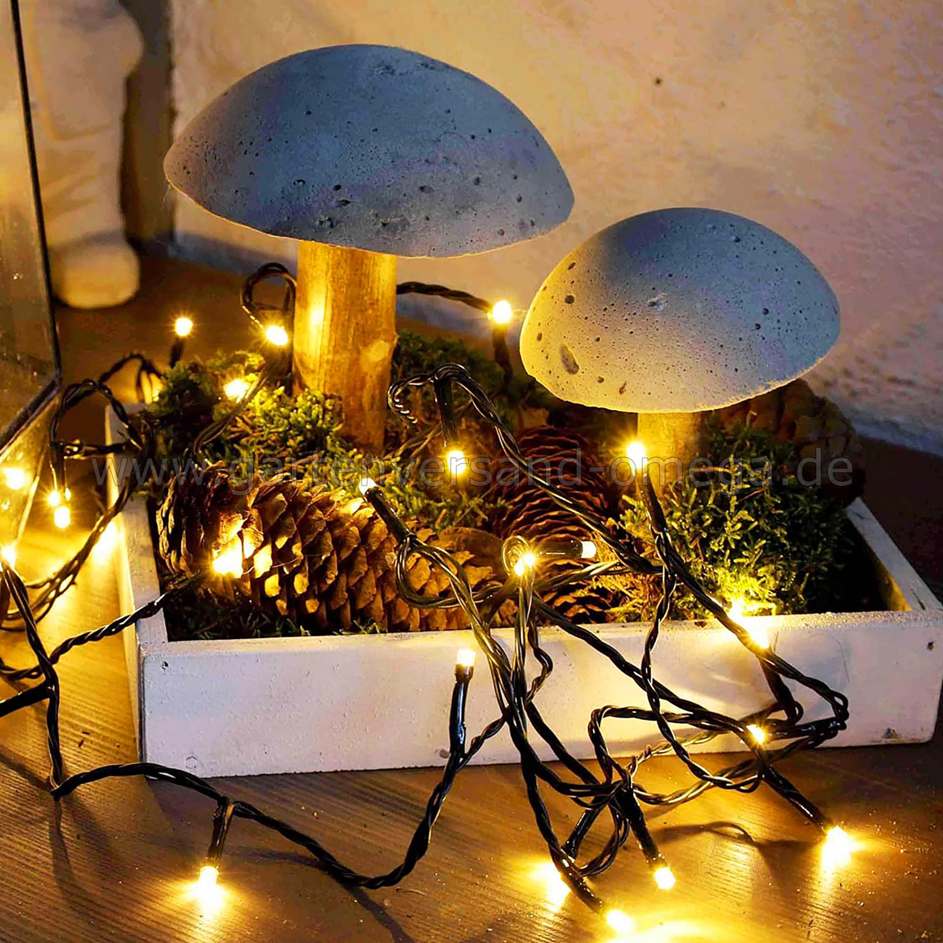 Batteriebetriebene LED-Lichterkette für Außen 40-flammig