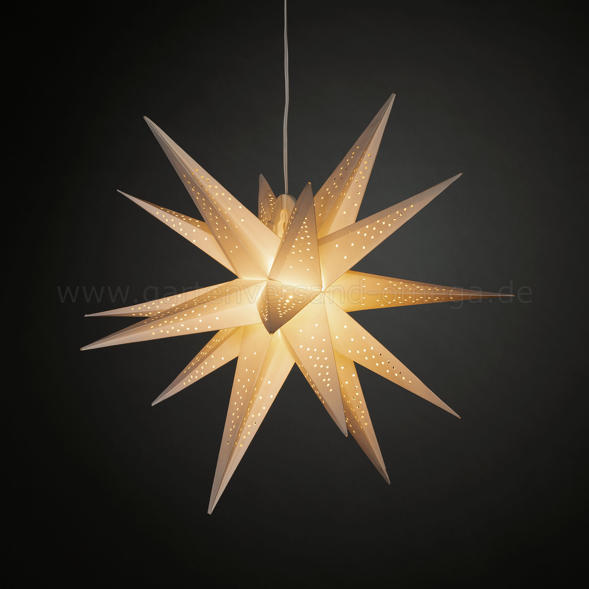 3D LED-Papierstern Weiß 60cm