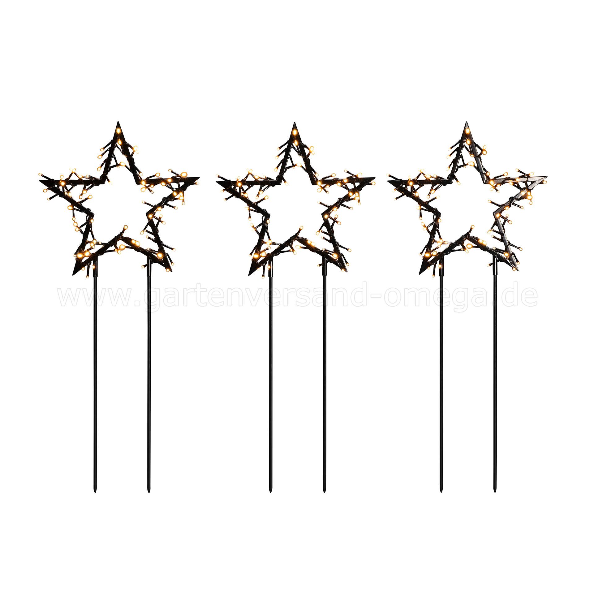LED-Metallsterne Outdoor 3er Set