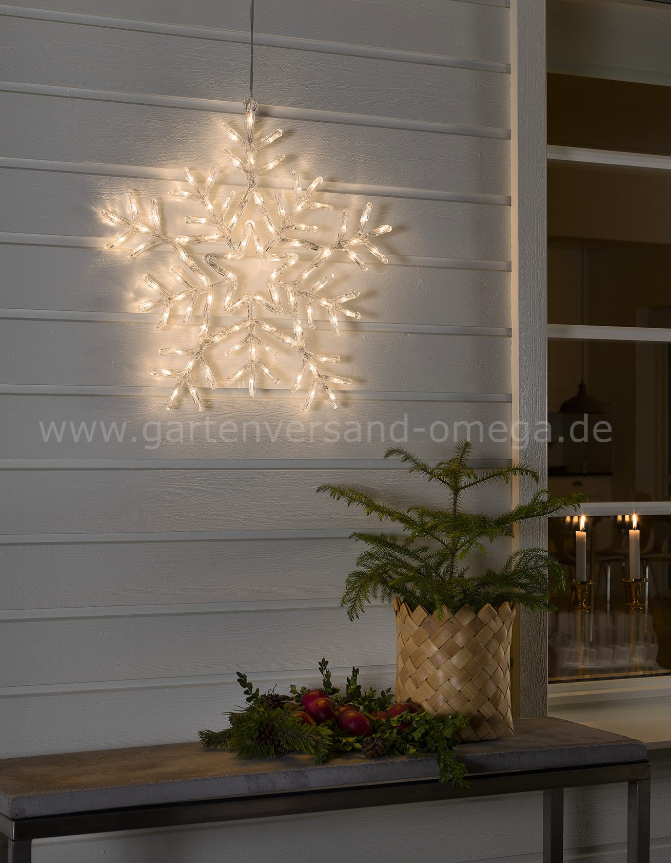 LED-Acrylsilhouette Schneeflocke mit Lichtfunktionen