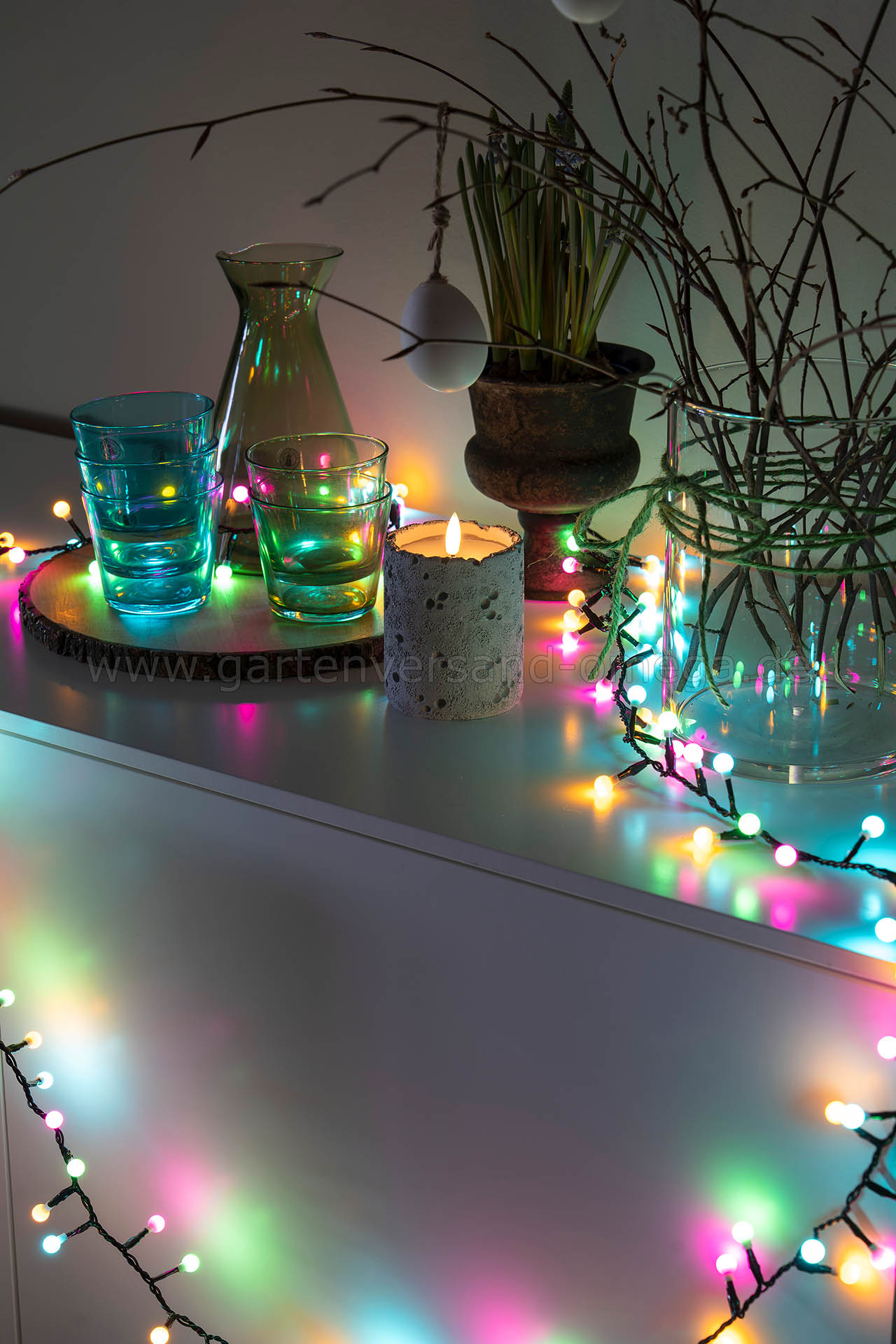 LED Globelichterkette Cluster Pastellfarben - Anwendungsbeispiel