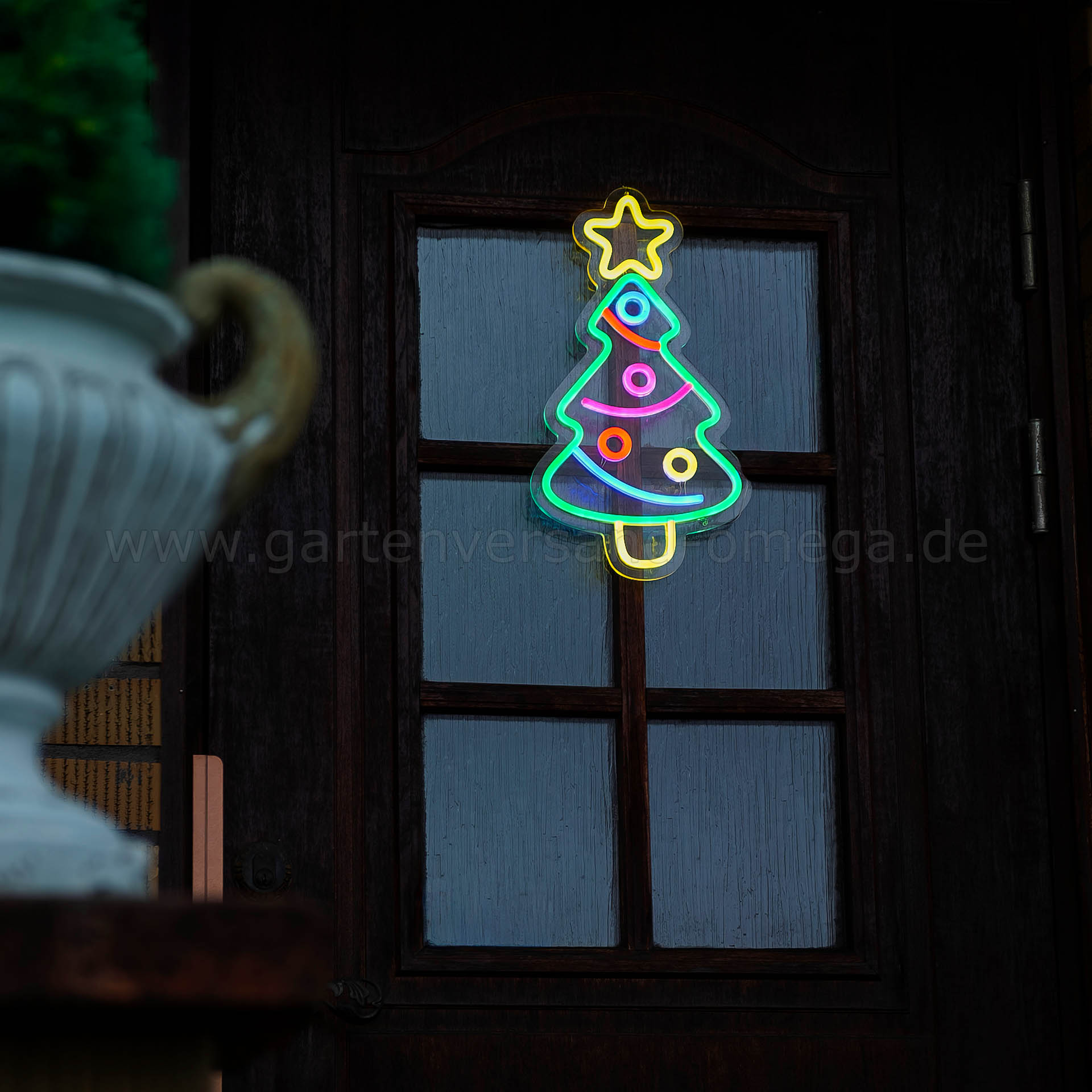 LED Dekoration Weihnachtsbaum mit Neoneffekt - Bunter LED Weihnachtsbaum