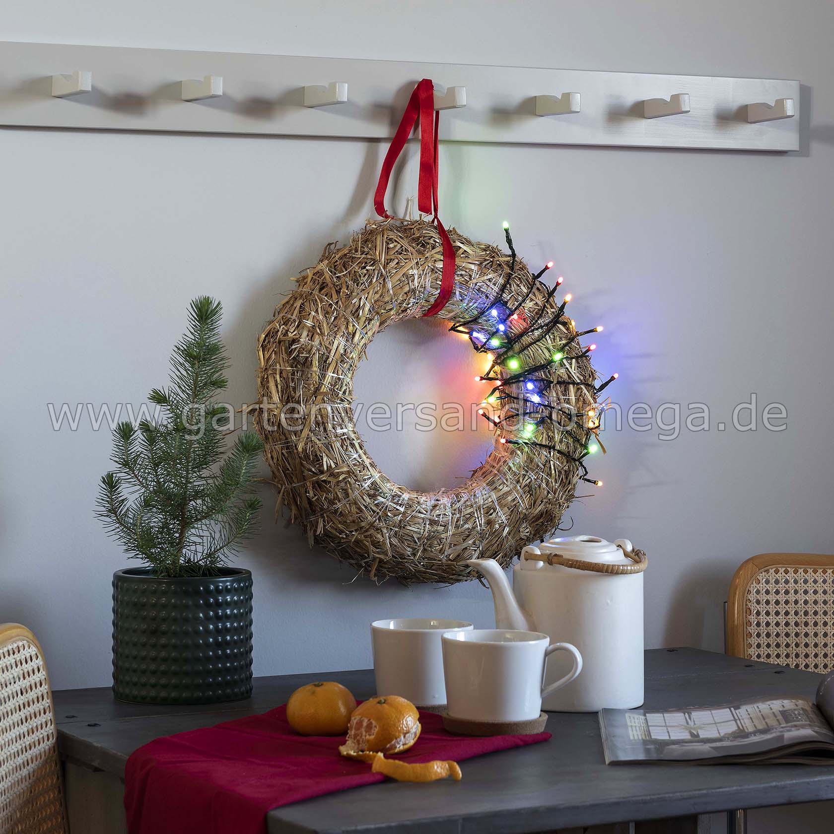 Gestaltungsidee bunte Micro-LED Lichterkette gefrostet