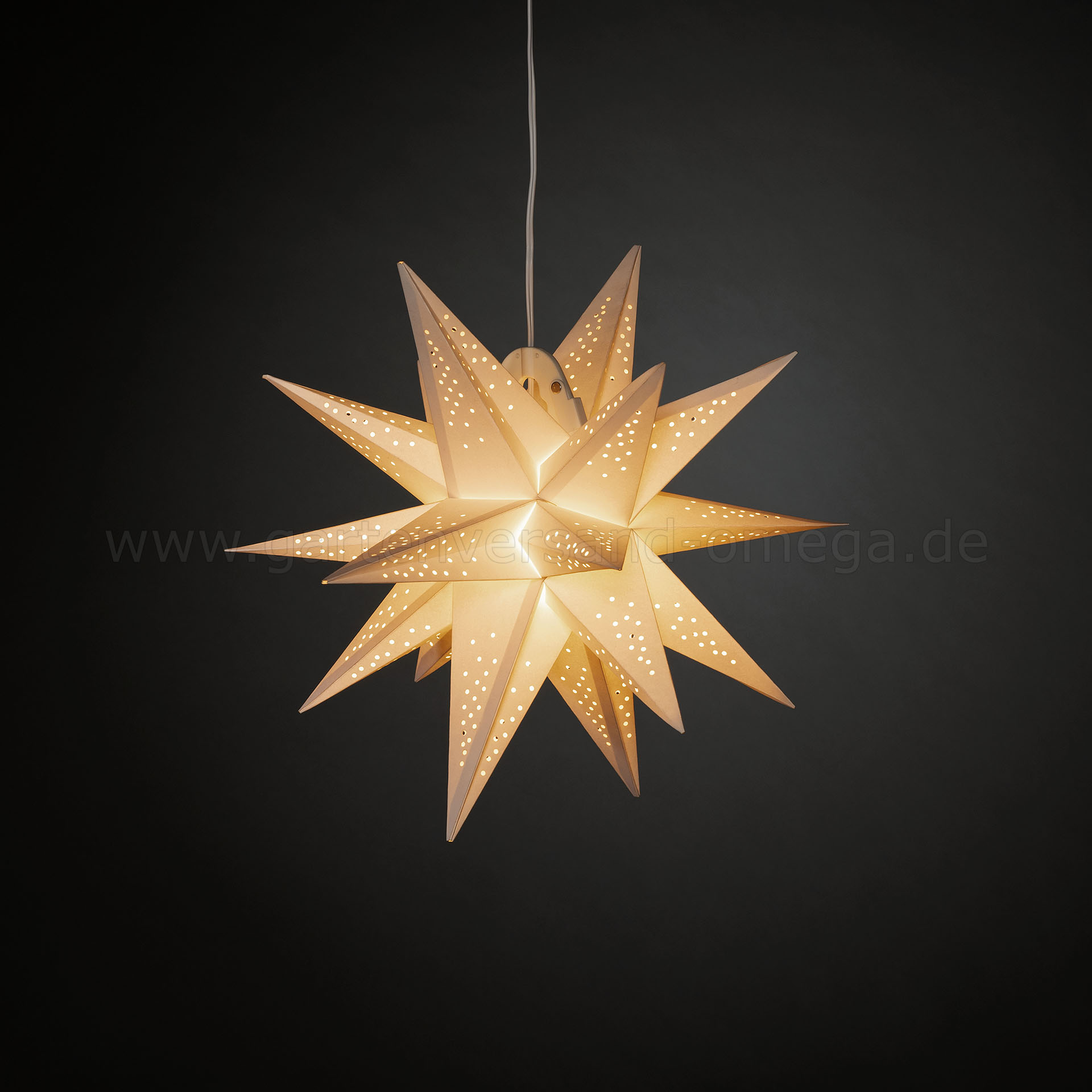 Leuchtender Papierstern Weihnachten 60 Cm – LED Warmweiß, Durchbrochenes Design, Faltbar – Für Fenster, Adventsdeko & Silvester
