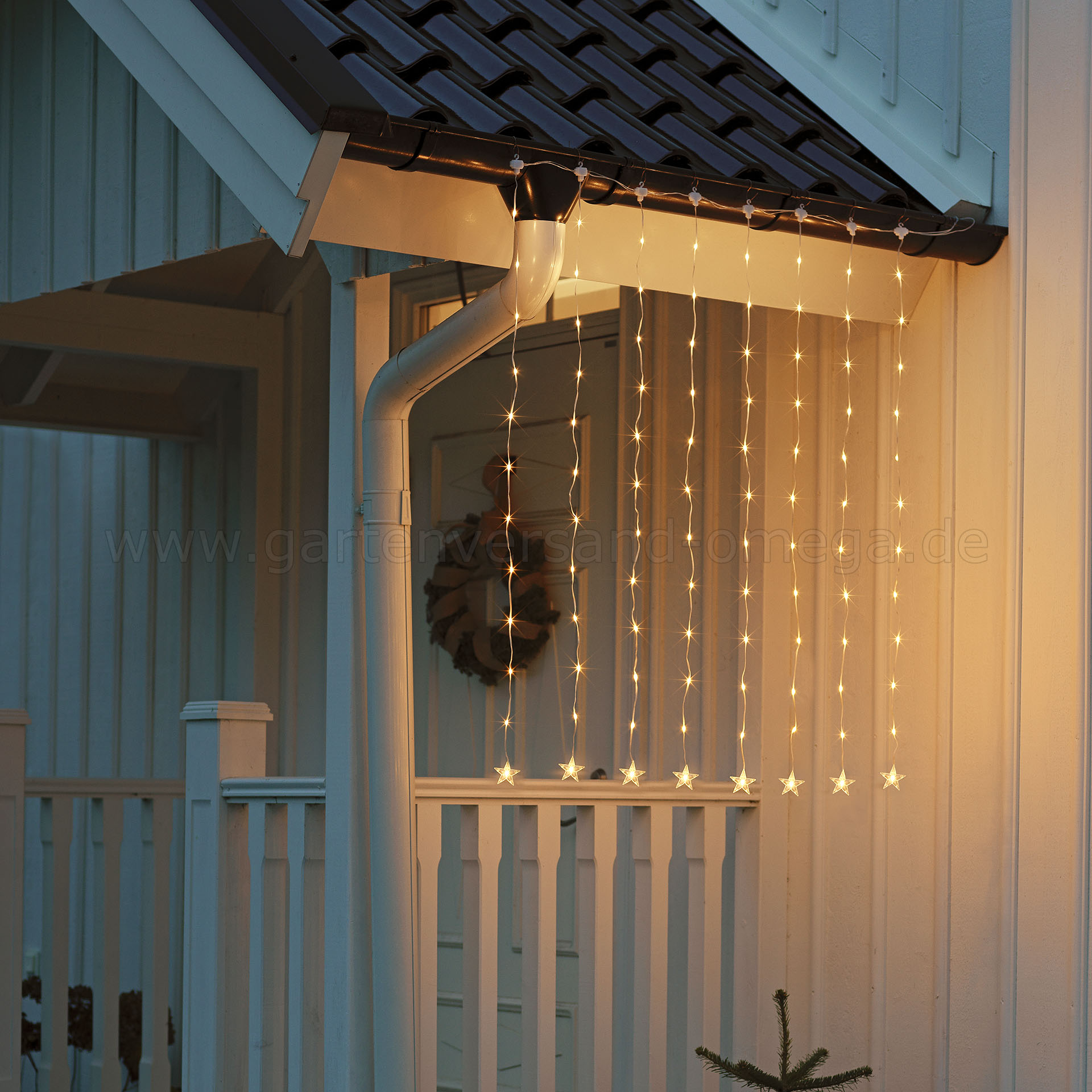 Batteriebetriebener LED Sternen-Lichtervorhang