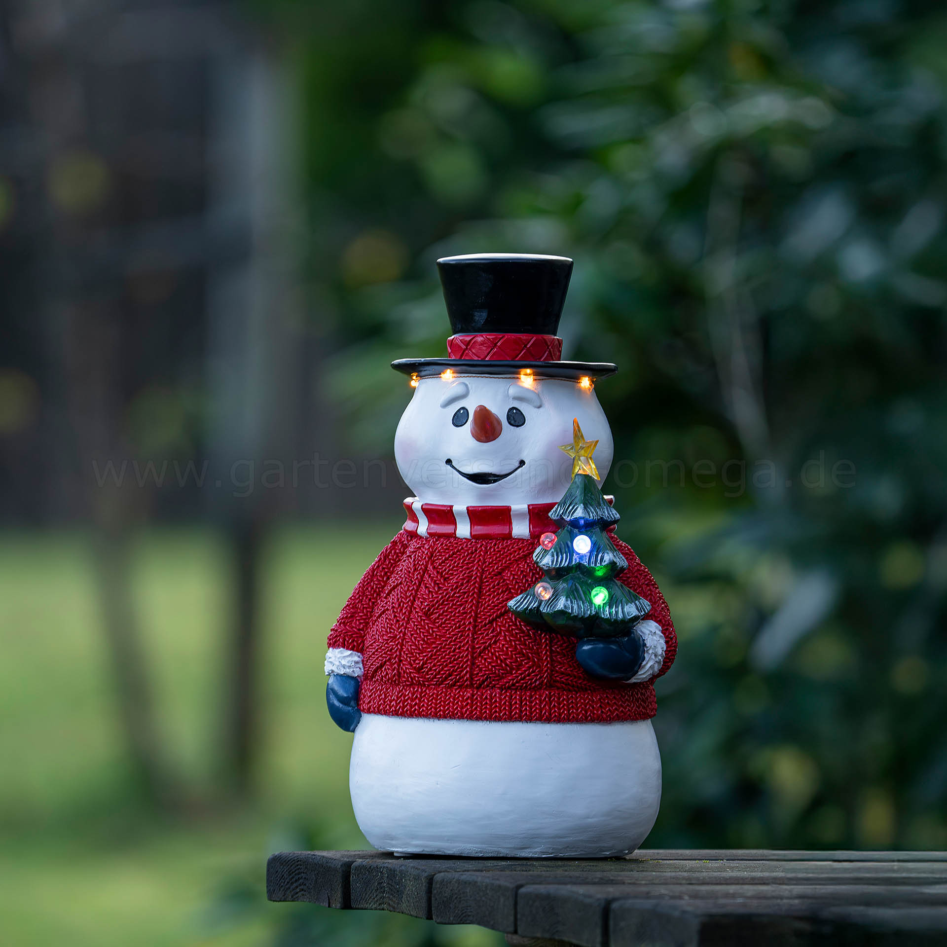 LED Garten-Leuchtfigur Schneemann