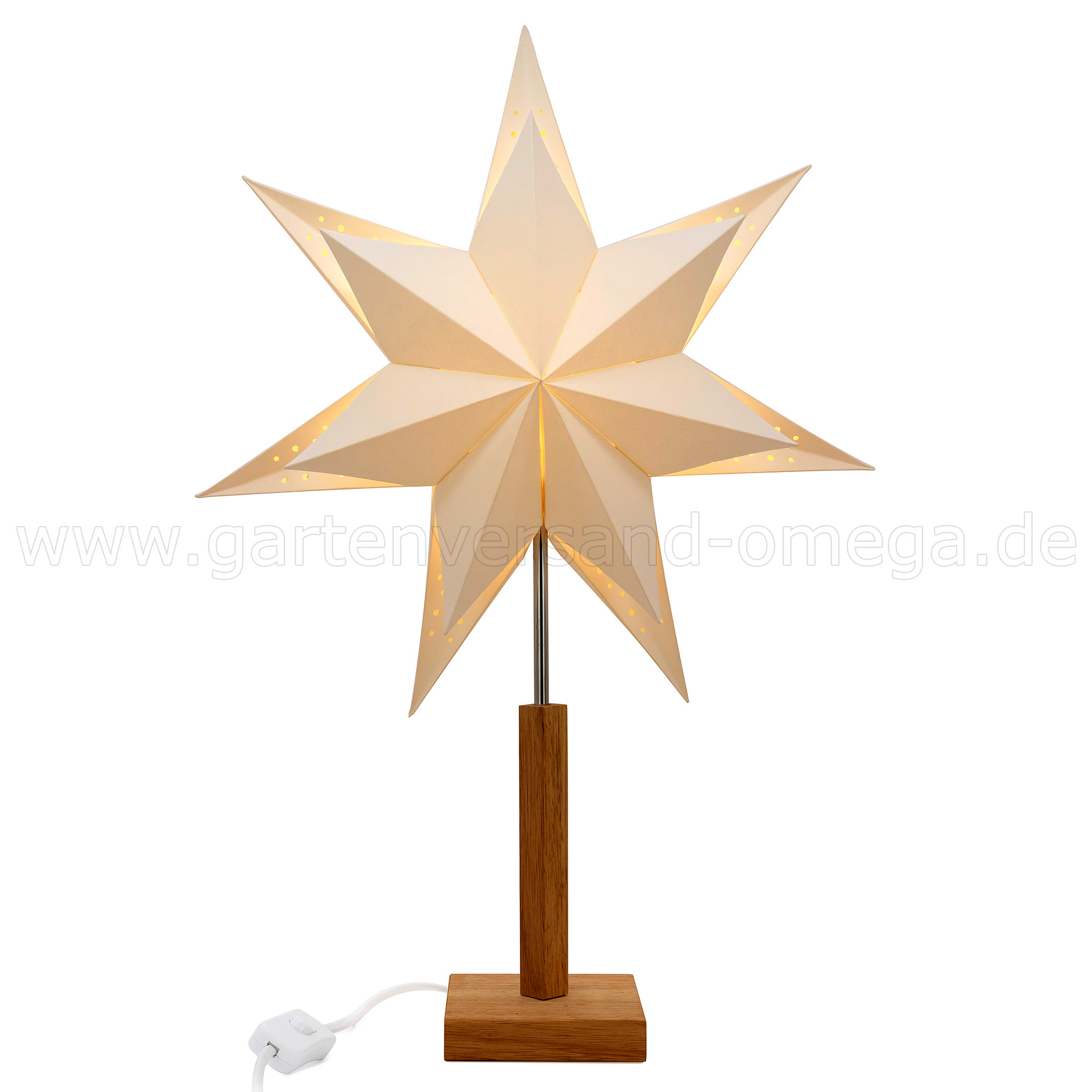 Beleuchteter Weihnachtsstern mit Standfuß