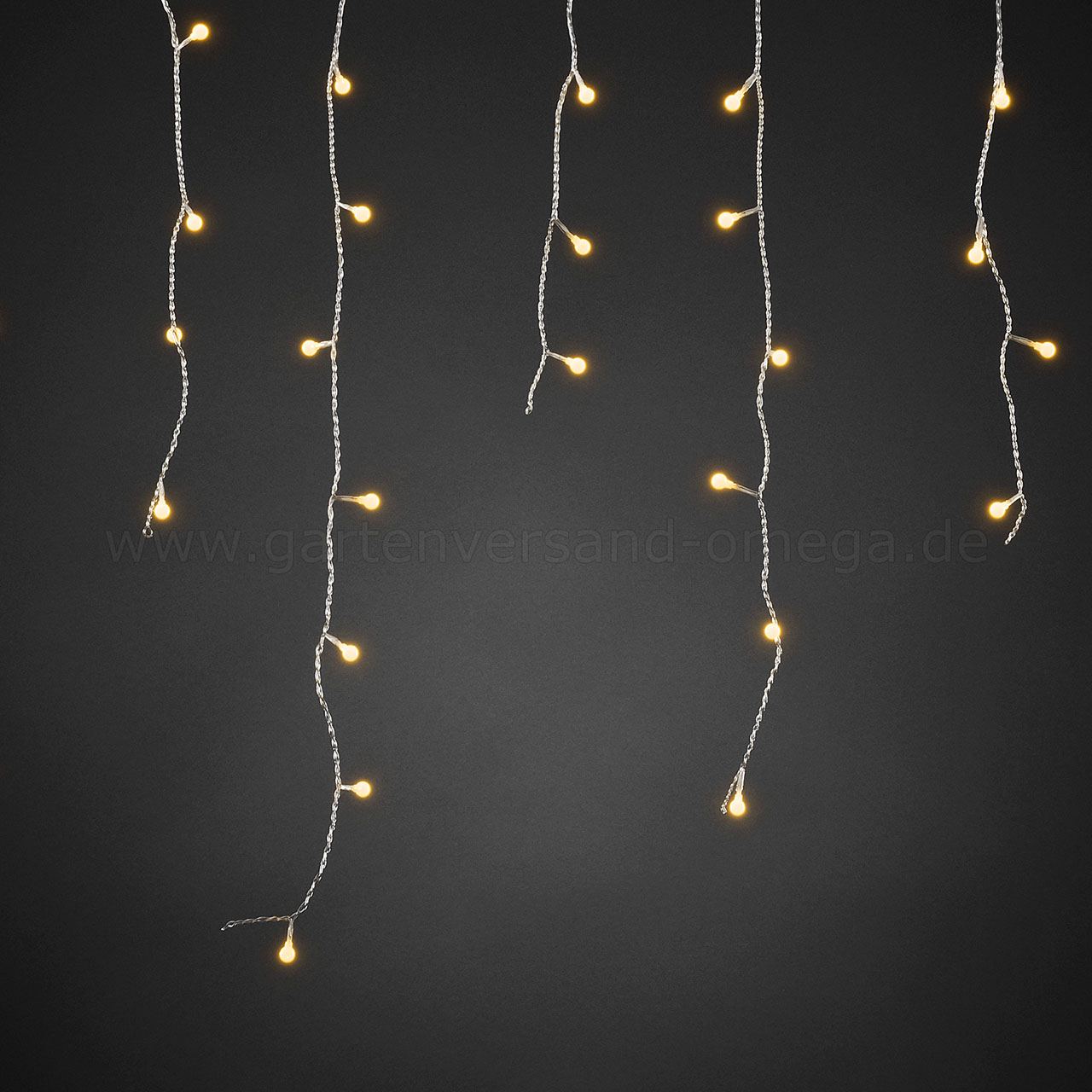 Lämpchen im Detail von LED Solar Eisregen-Lichtervorhang Globes