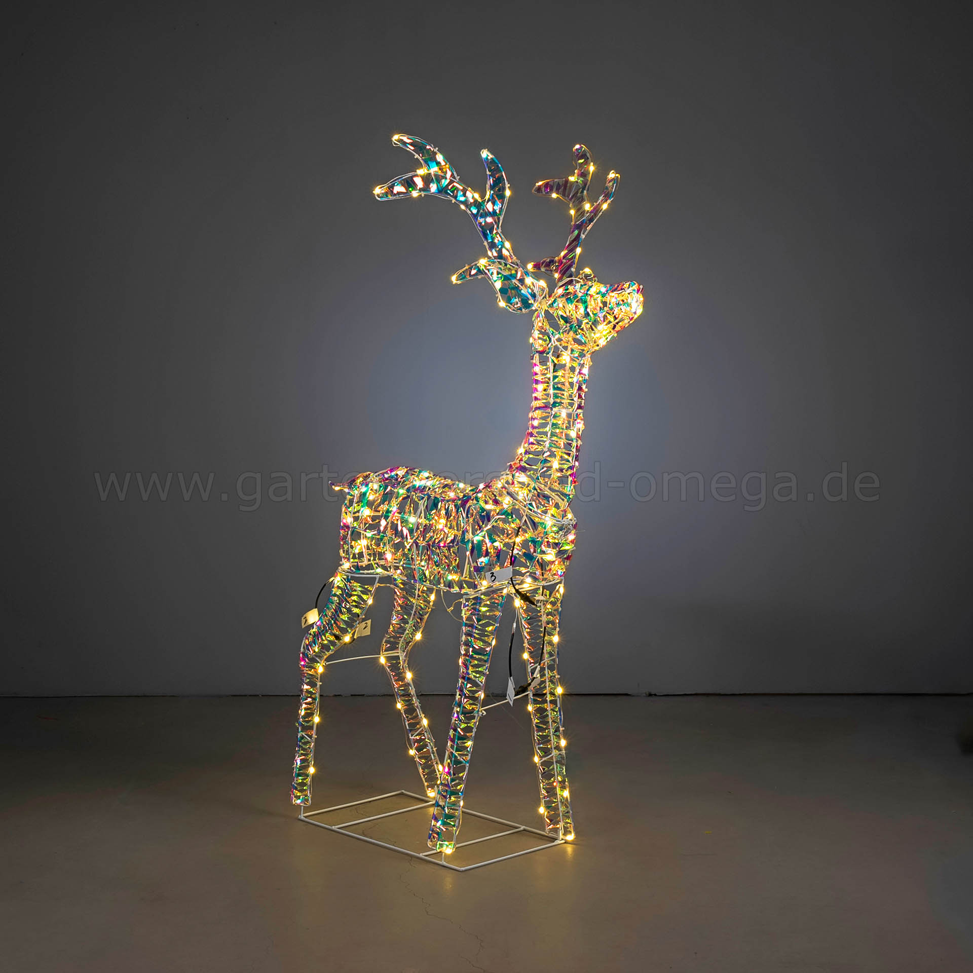 LED Prismaband Rentier 130cm für Innen und Außen - Deko Rentier schimmernd
