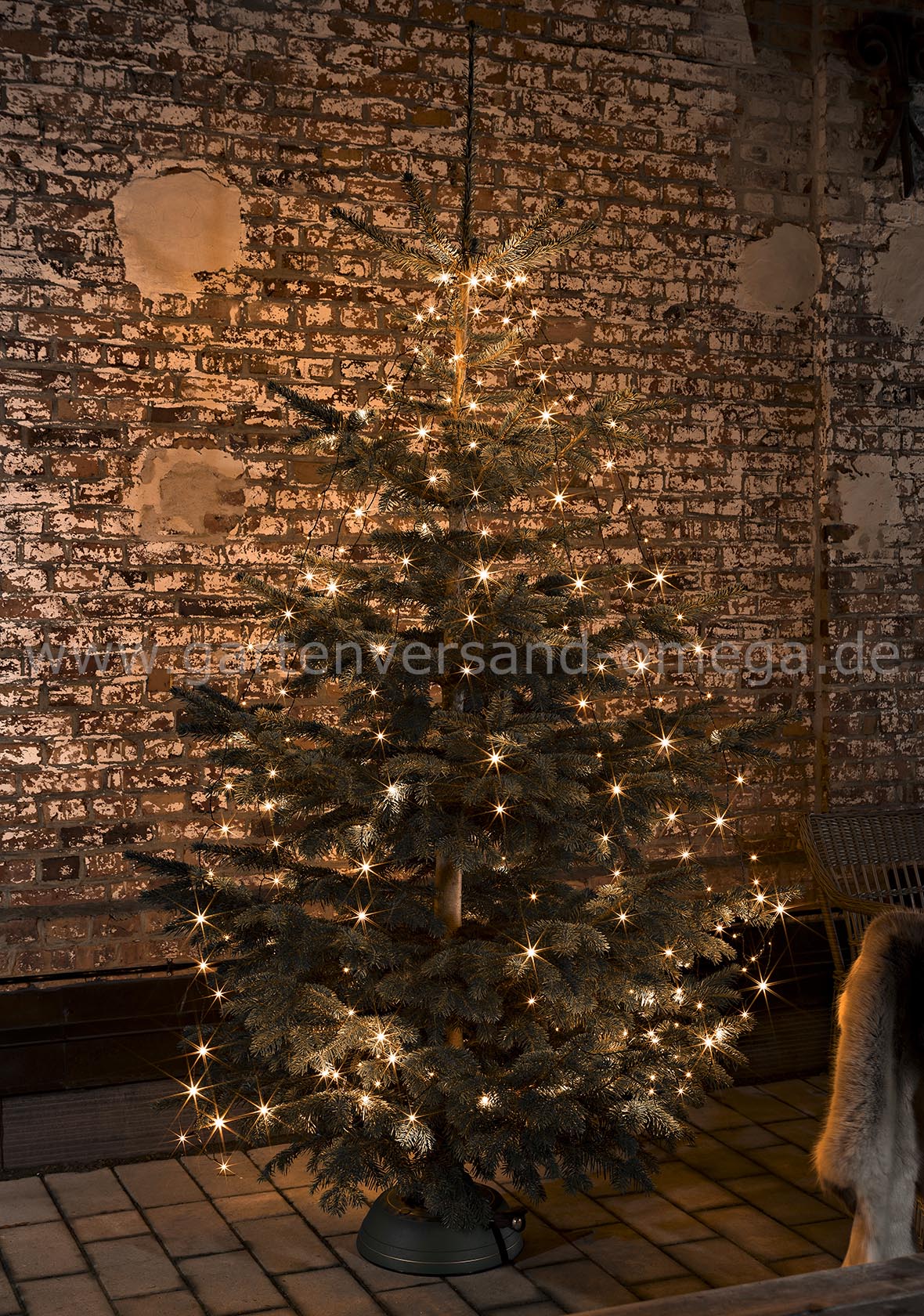 LED Baummantel-Lichterkette für Außen mit Glimmereffekt