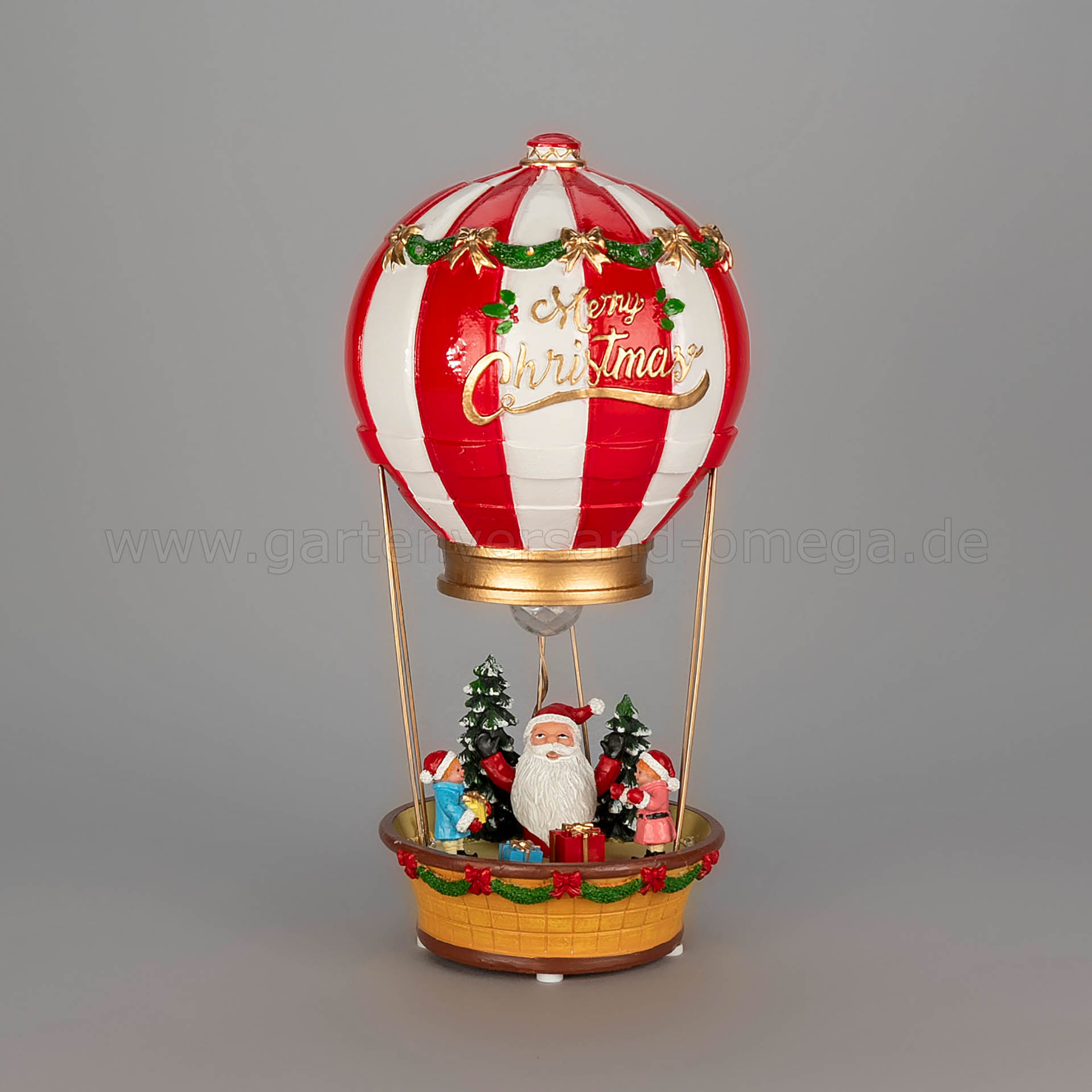 LED Szenerie Heißluftballon mit Weihnachtsmann und Timer - Weihnachtsmann Heißluftballon LED