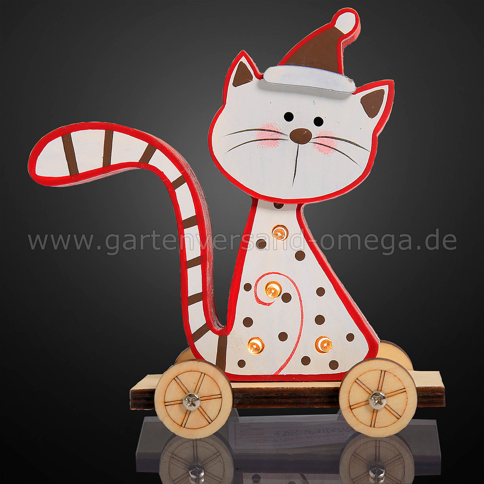 LED Holz-Katze Sitzend