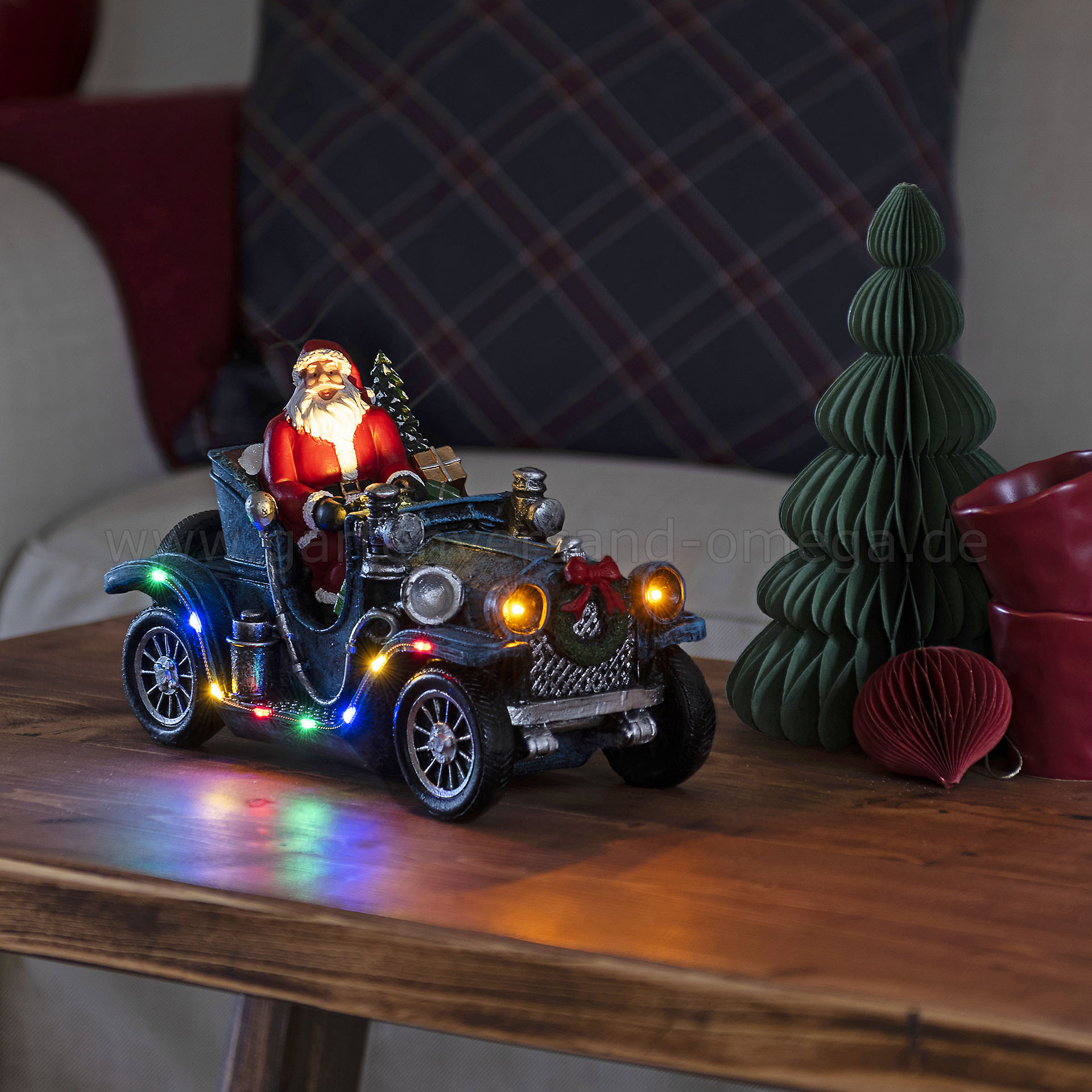Gestaltungsidee LED-Szenerie Weihnachtsmann im Auto