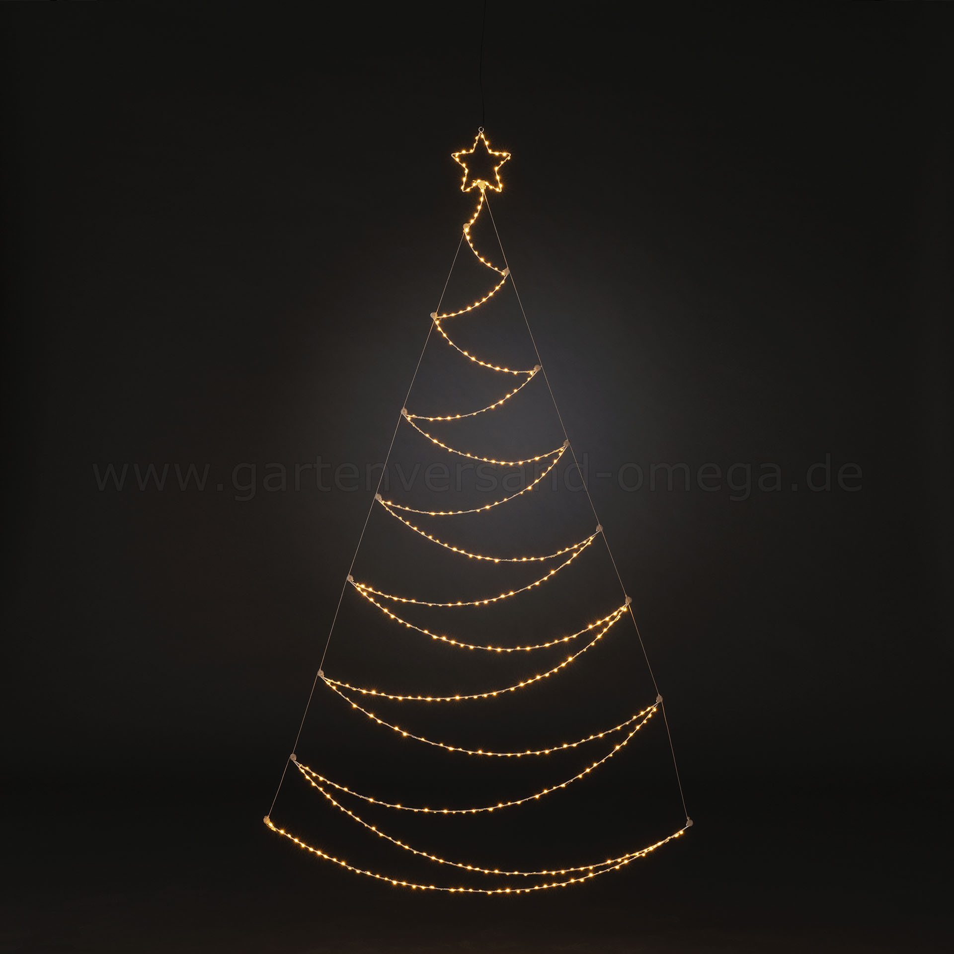 LED Metallsilhouette Weihnachtsbaum Weiß 180cm