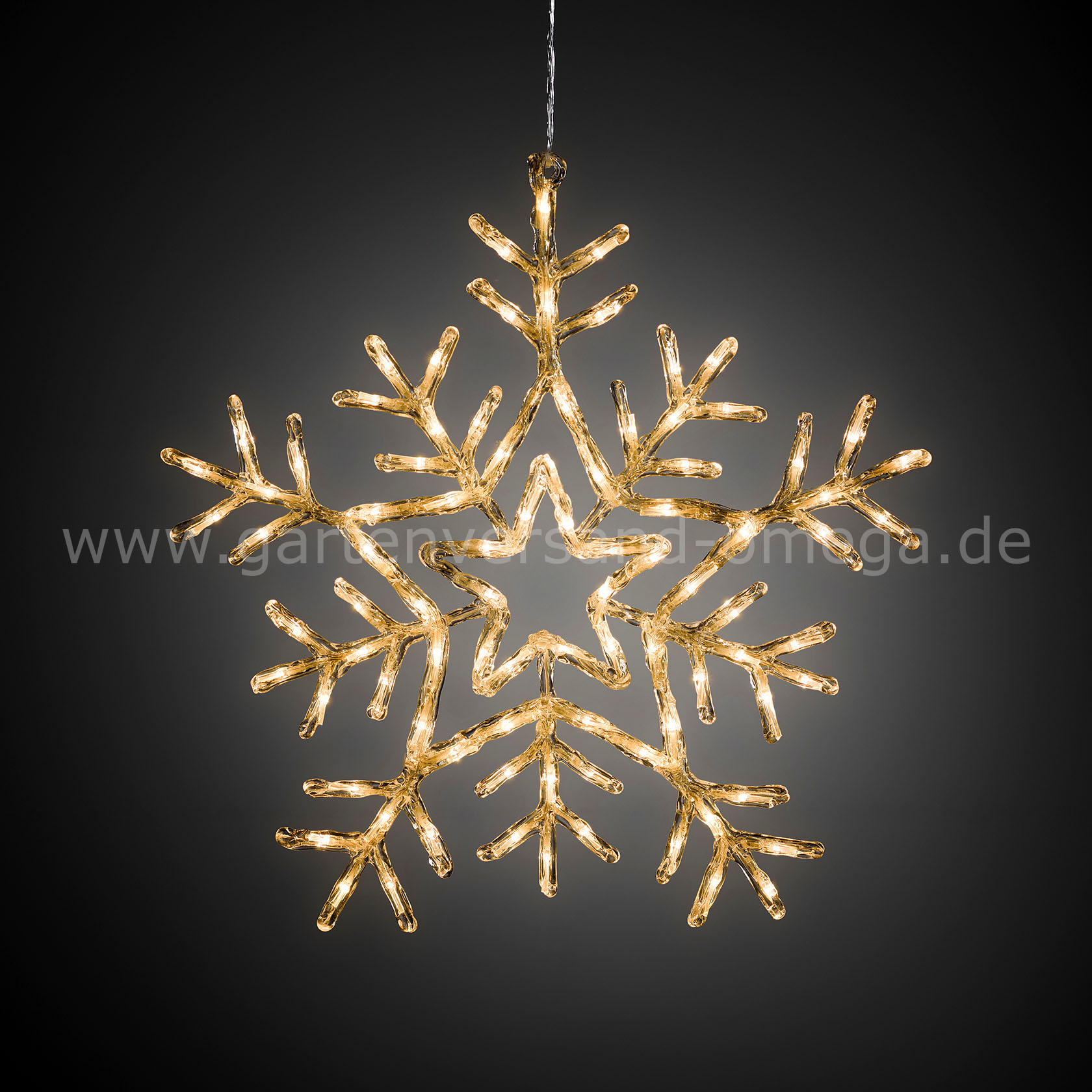 LED-Acrylsilhouette Schneeflocke mit Lichtfunktionen - große LED- Schneeflocke zur Weihnachtsdekoration im Außenbereich und Innenräumen |  Gartenversand Omega