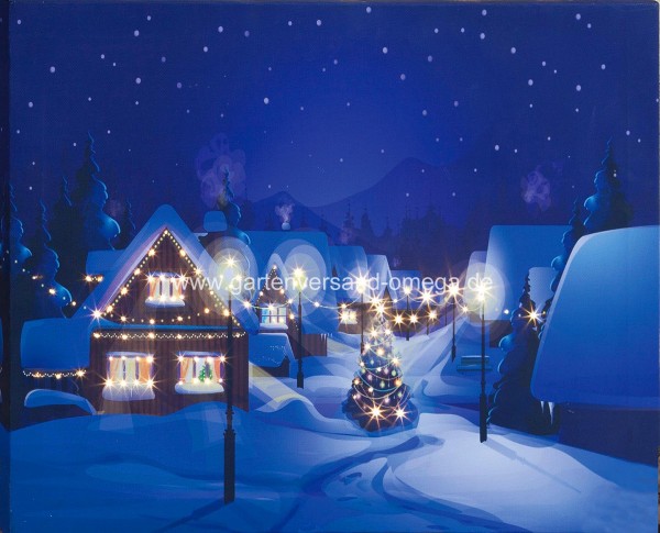 LED-Bild Dorf im Winter