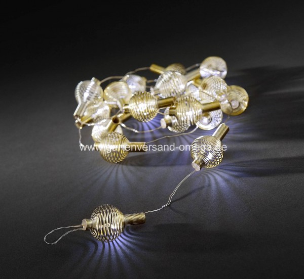 LED-Dekolichterkette goldene Metallbälle