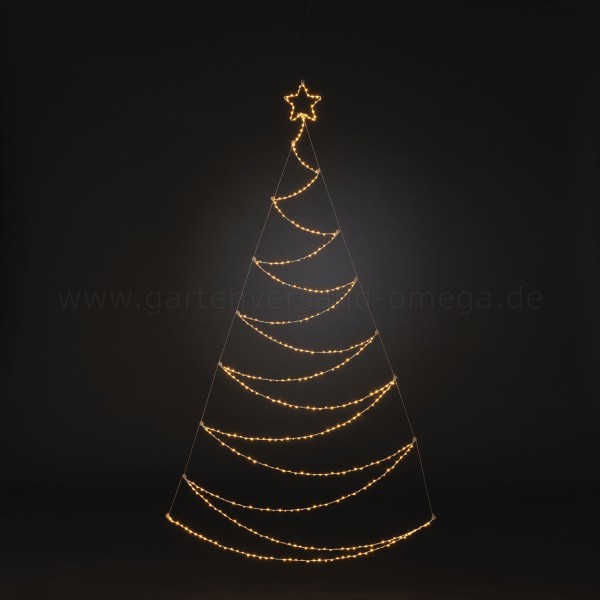 LED Metallsilhouette Weihnachtsbaum Weiß 180cm