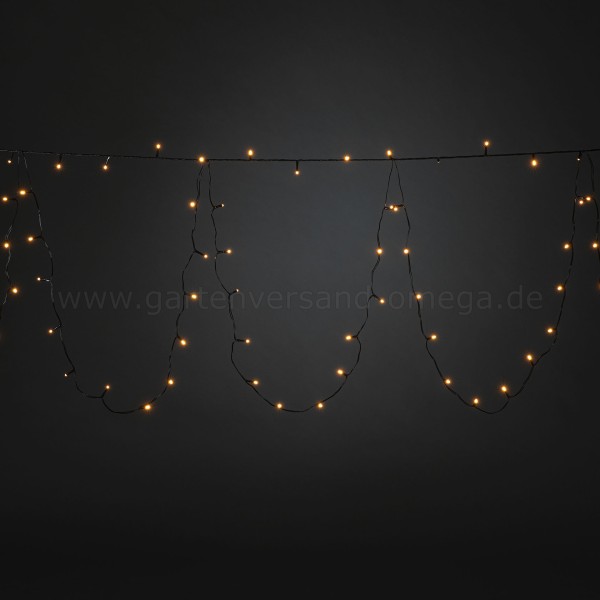 Dachrinnenlichterkette Bogenförmig mit gefrosteten LEDs - Bernsteinfarben 257-flammig