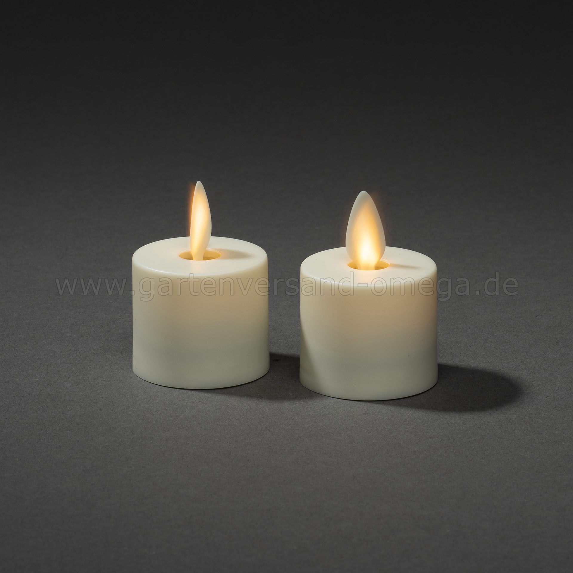 2er Set LED Teelicht silbermetallic flackernd Teelichter elektrisch Kerze Kerzen 