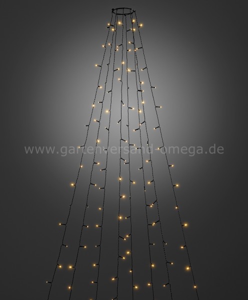 280 LEDs Weihnachtsbaum Lichterkette mit 8 Stränge 2m Tannenbaum lichterkette Weihnachtsbeleuchtung Lichternetz für 150cm-240cm Baum Bunt Christbaumbeleuchtung mit Ring 