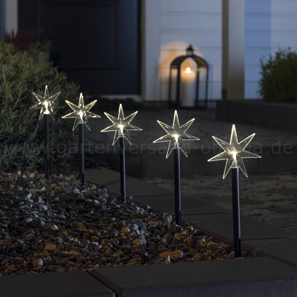 LED-Spießleuchte mit Sternen - LED-Sternenstäbe Dekoration
