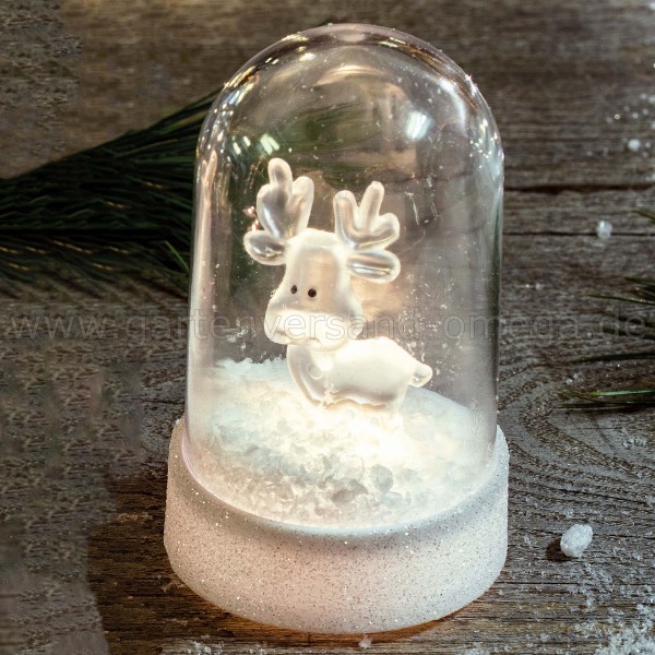 LED-Glocke mit Acryl-Rentier - beleuchtete Weihnachtsdekoration
