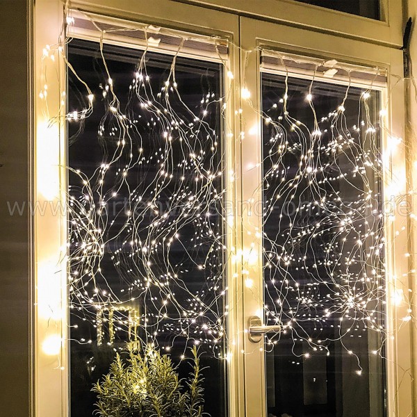 LED Tauperlen-Girlanden-Vorhang - Fensterbeleuchtung für Weihnachten
