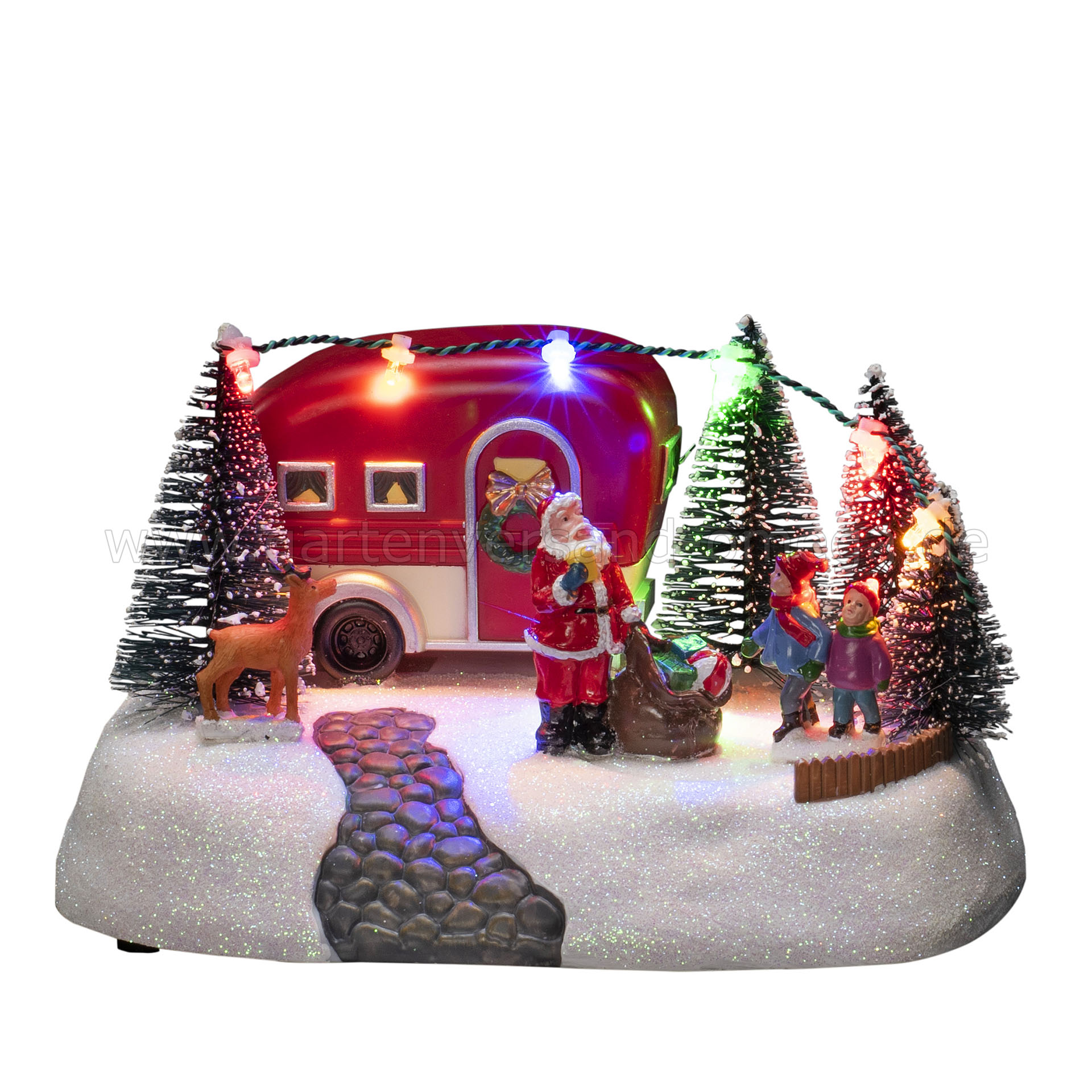 Weihnachtsdeko Wohnwagen mit LED Beleuchtung - Caravan Camper